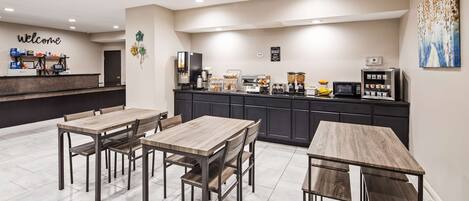 Free daily self-serve breakfast