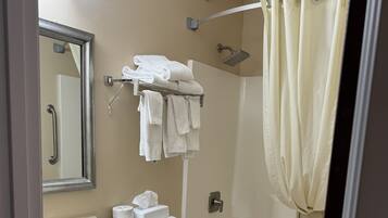 Hair dryer, towels