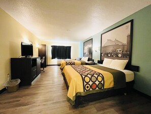 Room, 2 Queen Beds, Non Smoking | Desk, iron/ironing board, free WiFi, bed sheets