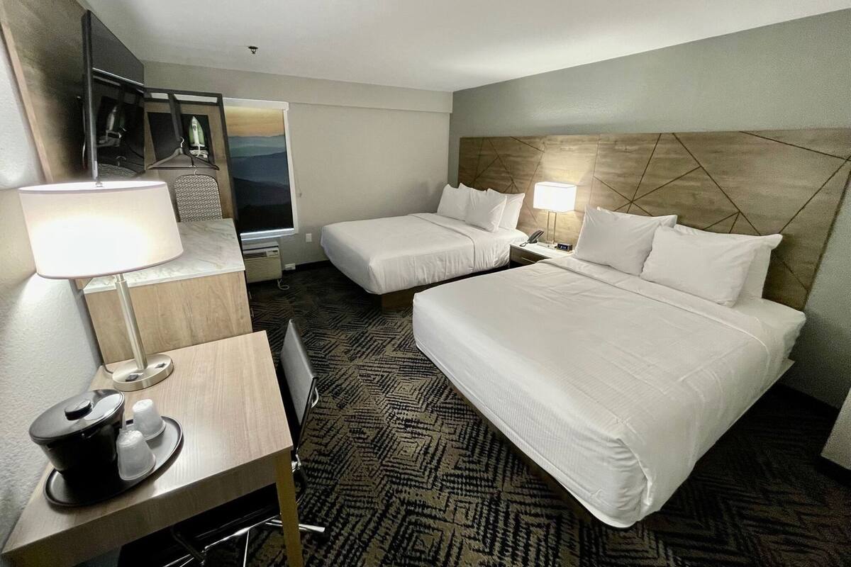 Pillow-top beds, desk, laptop workspace, free WiFi