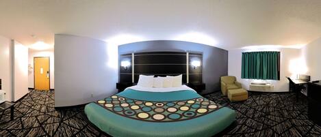 Bureau, espace de travail pour ordinateur portable, rideaux occultants