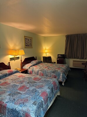 Standard Room, 2 Double Beds | Bathroom | Rainfall showerhead, free toiletries, hair dryer, towels