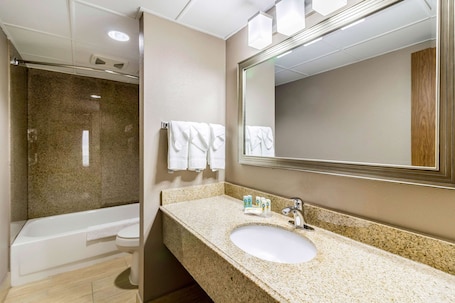 Combined shower/bathtub, free toiletries, hair dryer, towels. Quality Inn & Suites Arden Hills - Saint Paul North