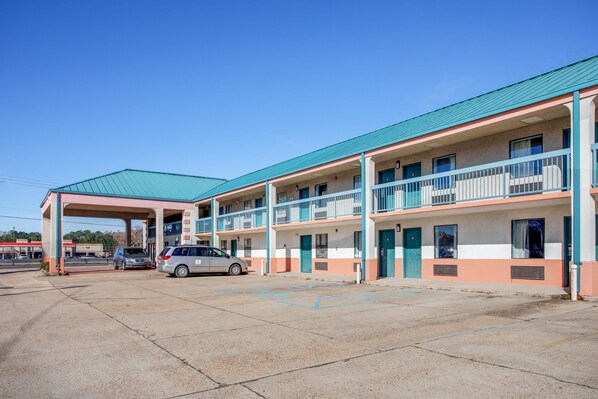 Guests can enjoy a two-story stay with balconies overlooking the surrounding area.