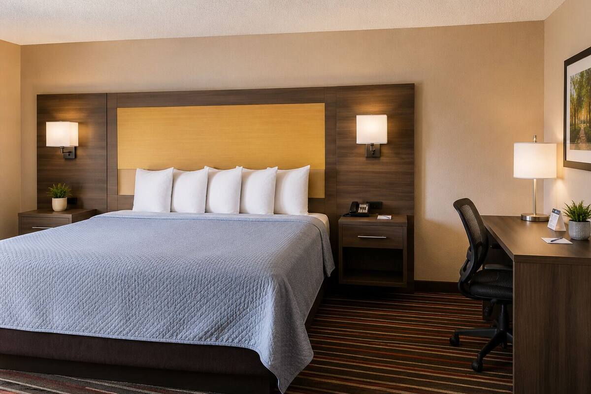 Premium bedding, down comforters, WiFi (free), bed sheets