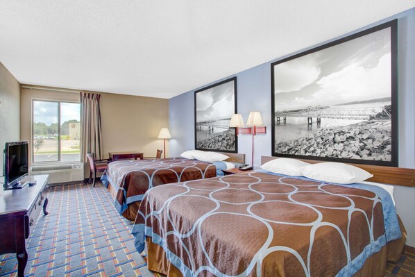 Standard Room, 2 Queen Beds, Non-smoking | Desk, soundproofing, iron/ironing board, free cribs/infant beds