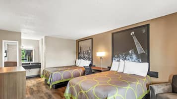 Double Room, 2 Double Beds | Desk, iron/ironing board, free cots/infant beds, rollaway beds