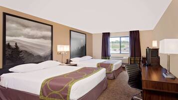 Standard Room, 2 Queen Beds | In-room safe, desk, blackout drapes, iron/ironing board