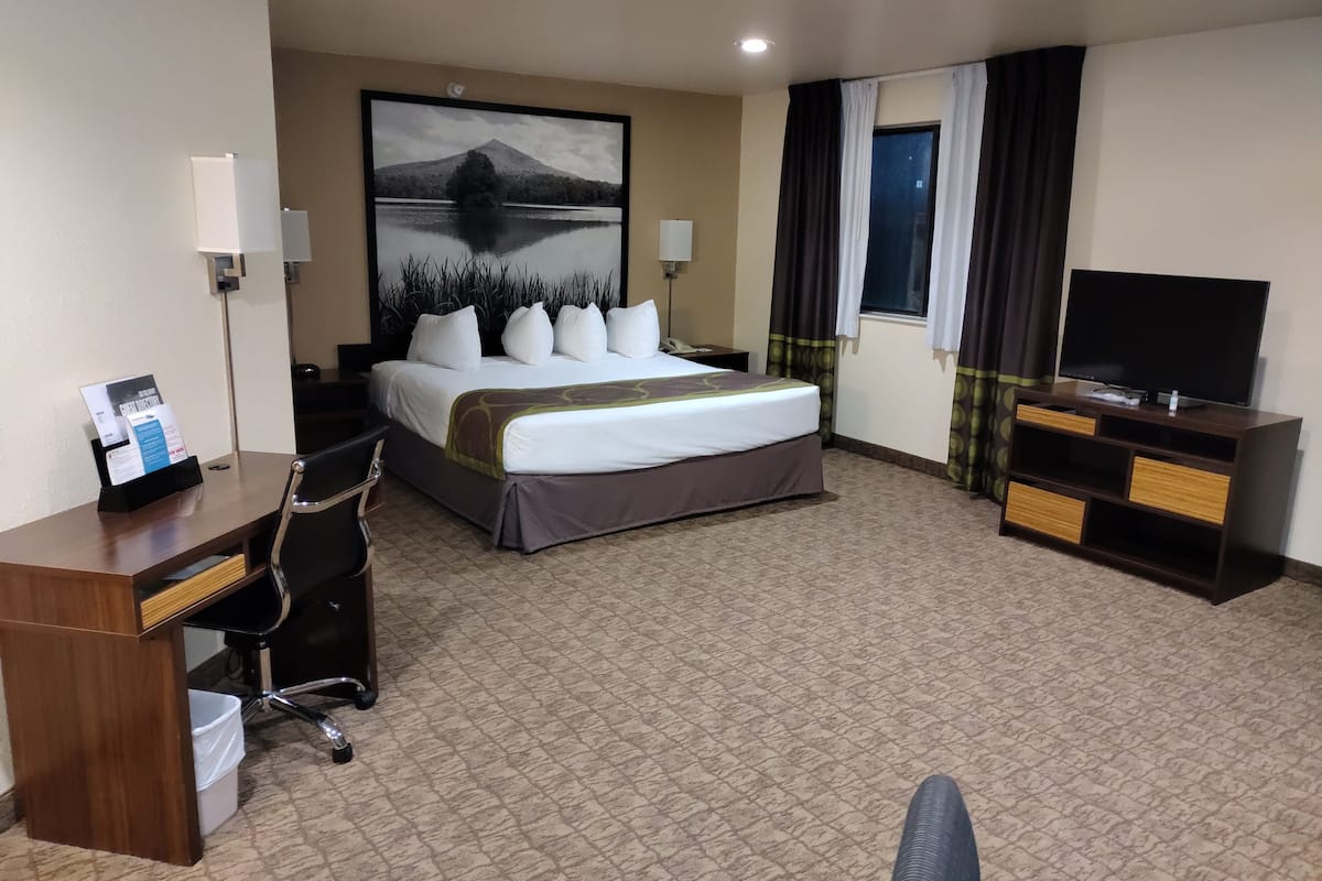 Deluxe Studio Suite, 1 King Bed, Non Smoking | In-room safe, desk, blackout curtains, iron/ironing board