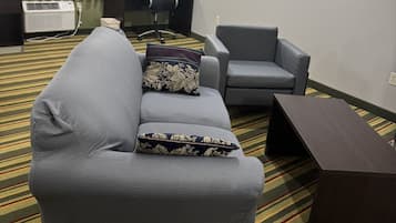 Desk, blackout drapes, iron/ironing board, free cribs/infant beds