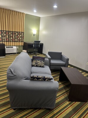 Desk, blackout curtains, iron/ironing board, free cots/infant beds