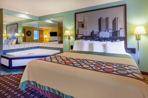 Studio Suite, 1 King Bed, Non Smoking, Jetted Tub | In-room safe, desk, laptop workspace, blackout drapes - Super 8 by Wyndham Newcomerstown (Newcomerstown)