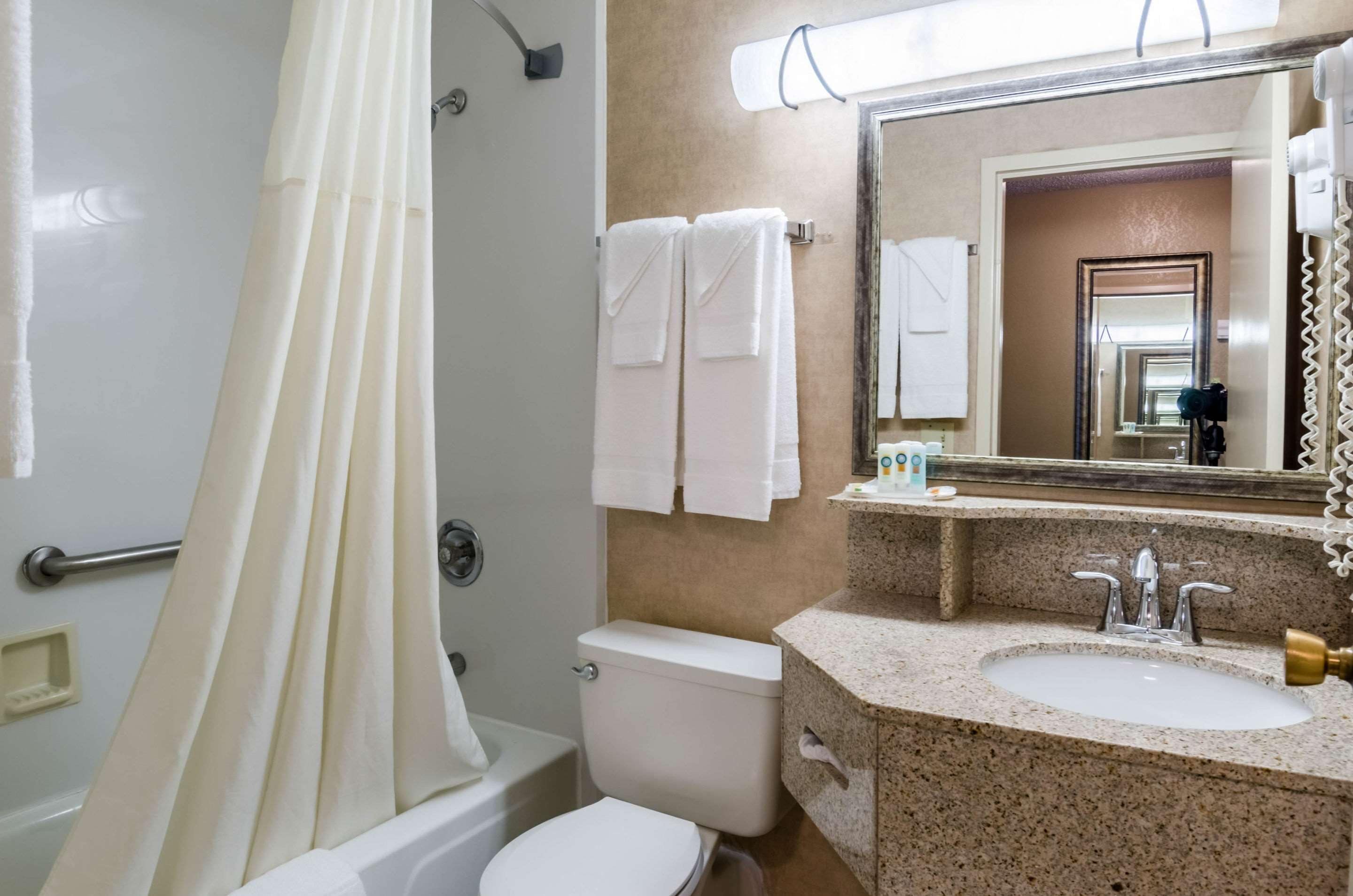 Free toiletries, hair dryer, towels