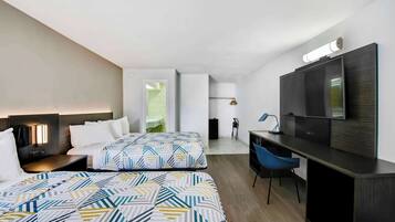 Individually decorated, individually furnished, desk, blackout drapes