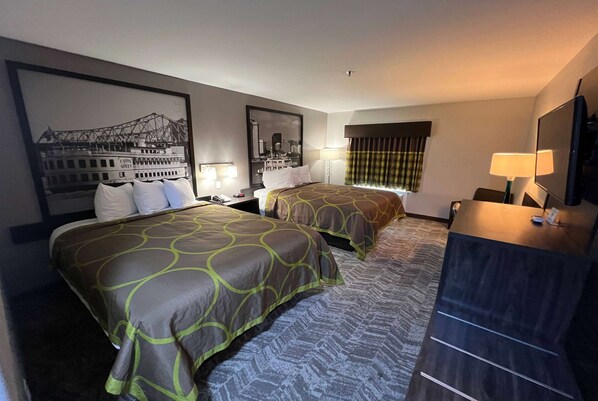 Standard Room, 2 Queen Beds | Desk, iron/ironing board, free cots/infant beds, rollaway beds