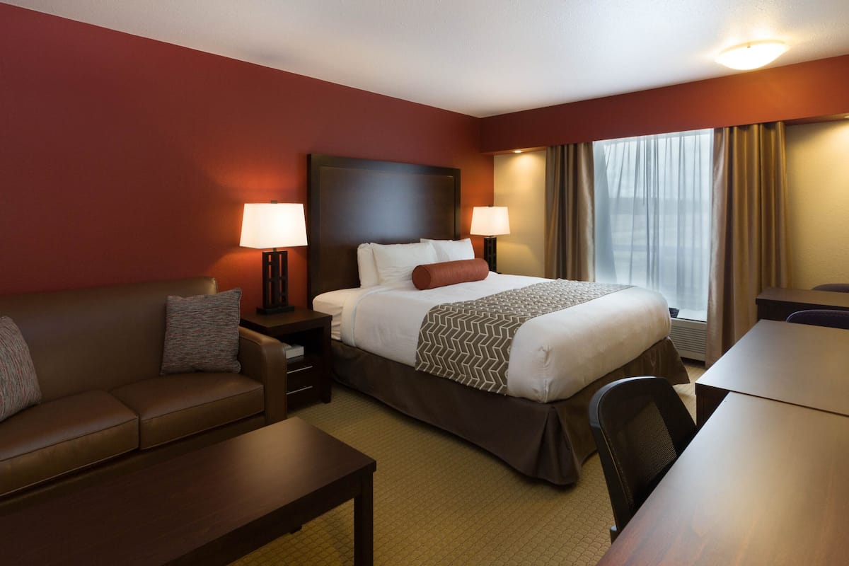 In-room safe, desk, laptop workspace, blackout curtains