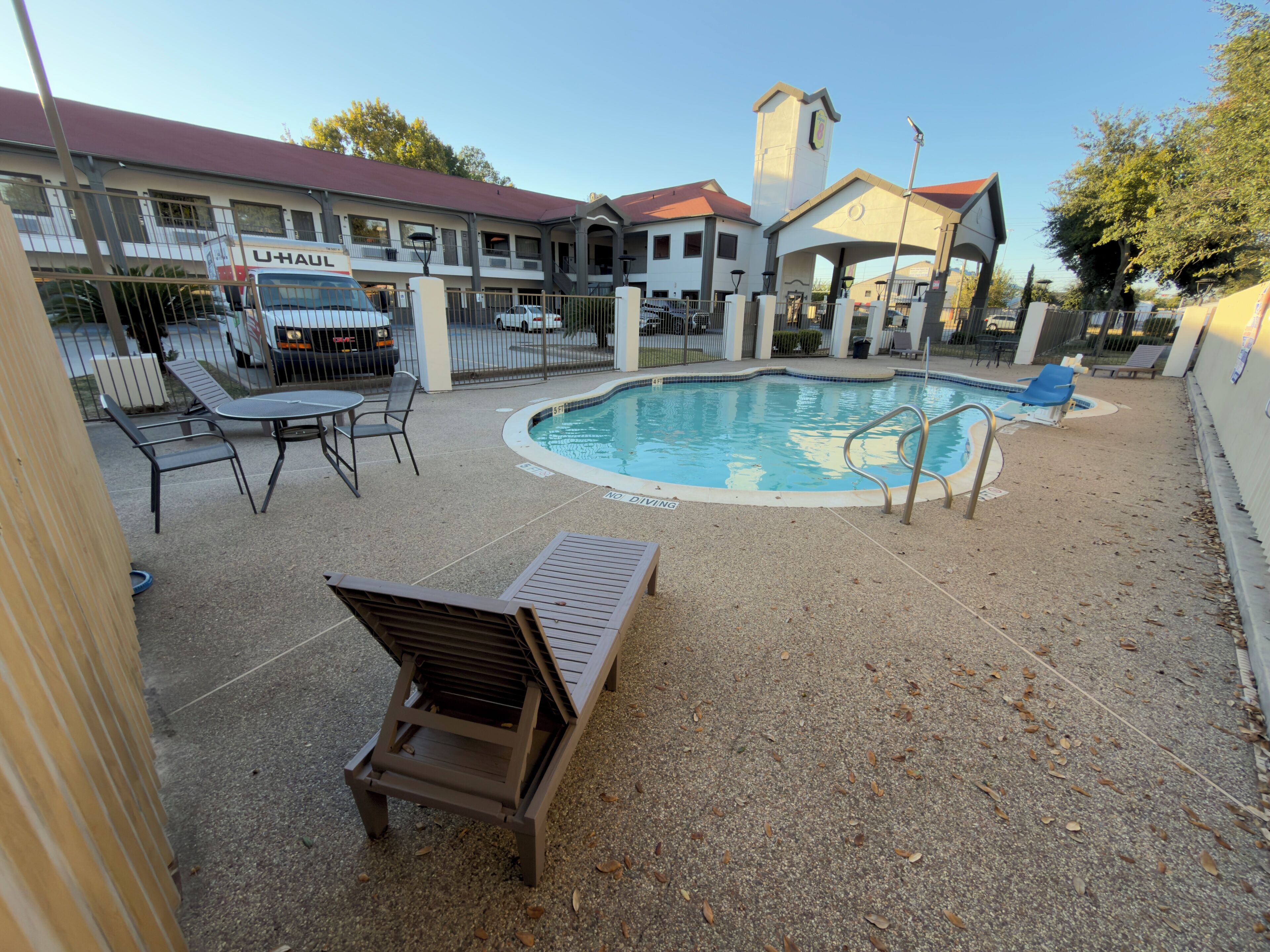 Outdoor pool, open 9:00 AM to 8:00 PM, sun loungers
