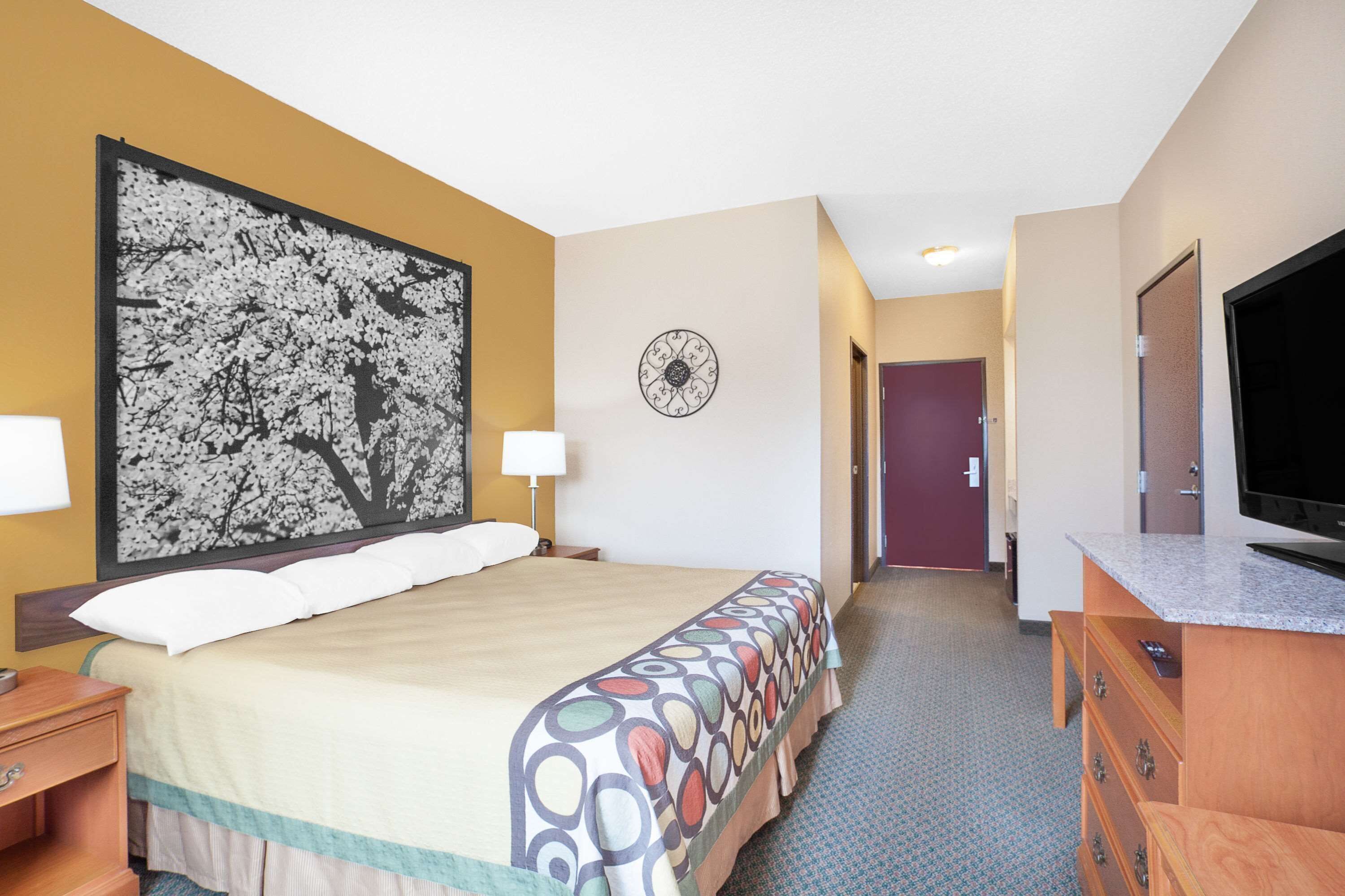 Desk, blackout drapes, iron/ironing board, rollaway beds