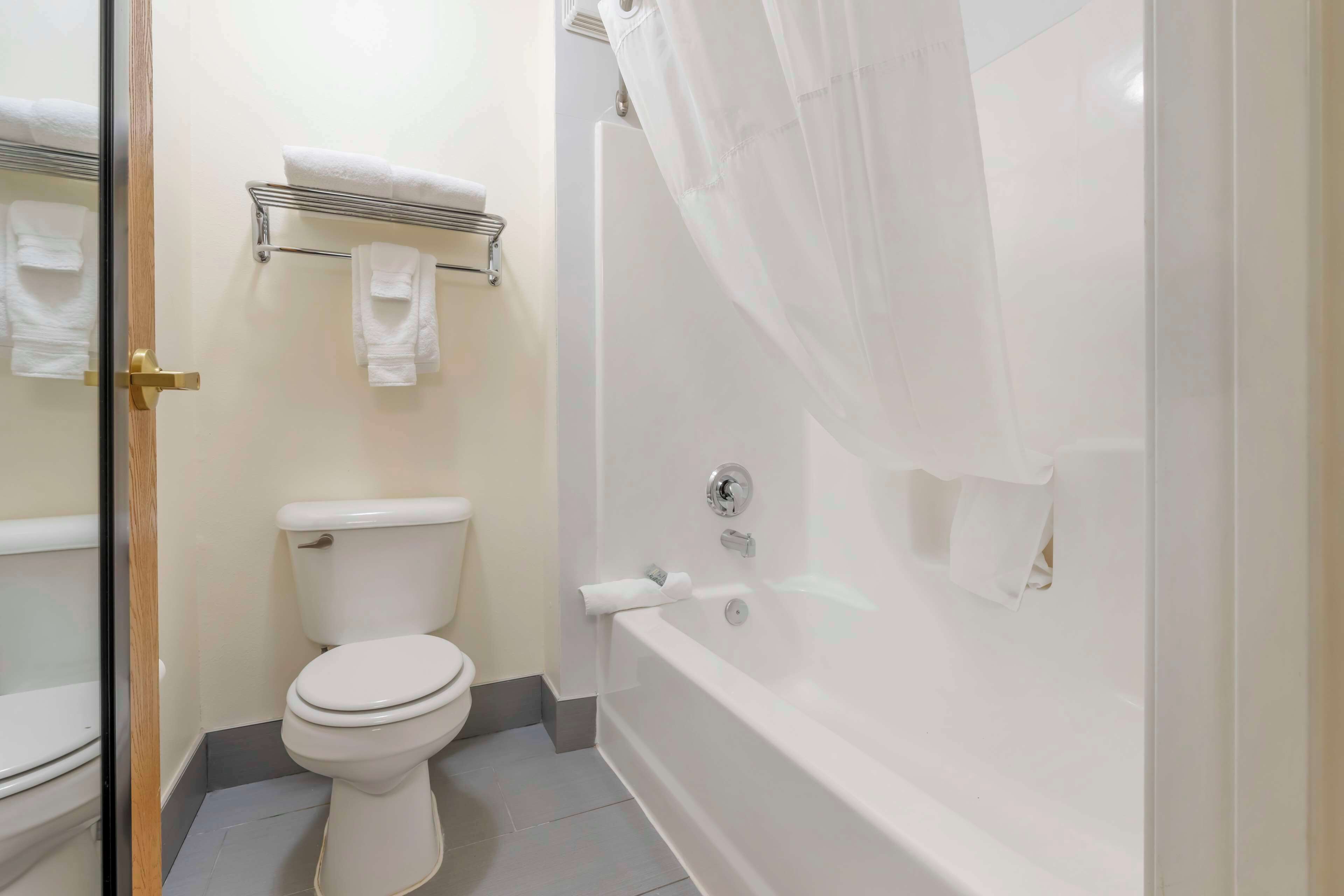 suite, 1 king bed, non smoking, refrigerator & microwave | bathroom | combined shower/bathtub, deep-soaking bathtub, free toiletries