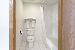 Bañera con ducha, artículos de tocador gratuitos, secador de pelo