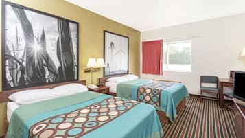 Room, 2 Double Beds, Non Smoking | Individually decorated, individually furnished, blackout drapes