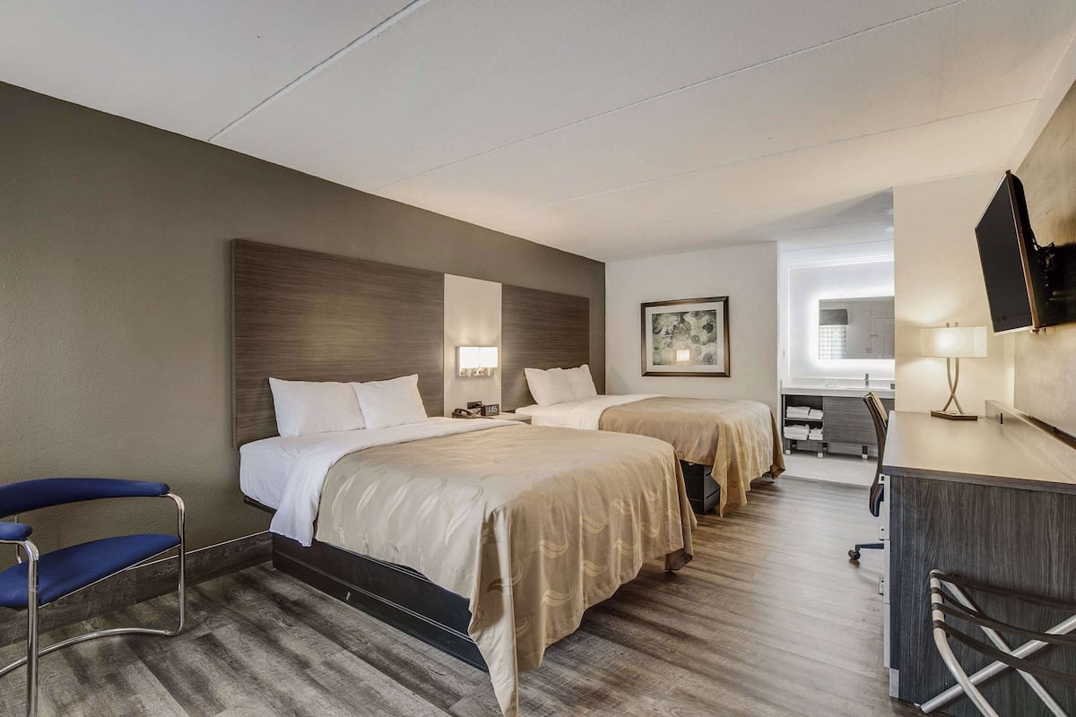 Standard Room, 2 Queen Beds, Non Smoking | Desk, blackout drapes, iron/ironing board, cribs (free)