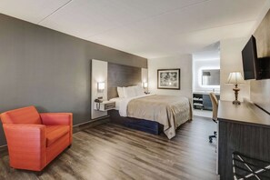 Desk, blackout drapes, iron/ironing board, free cribs/infant beds