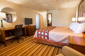Pillow-top beds, desk, blackout curtains, iron/ironing board