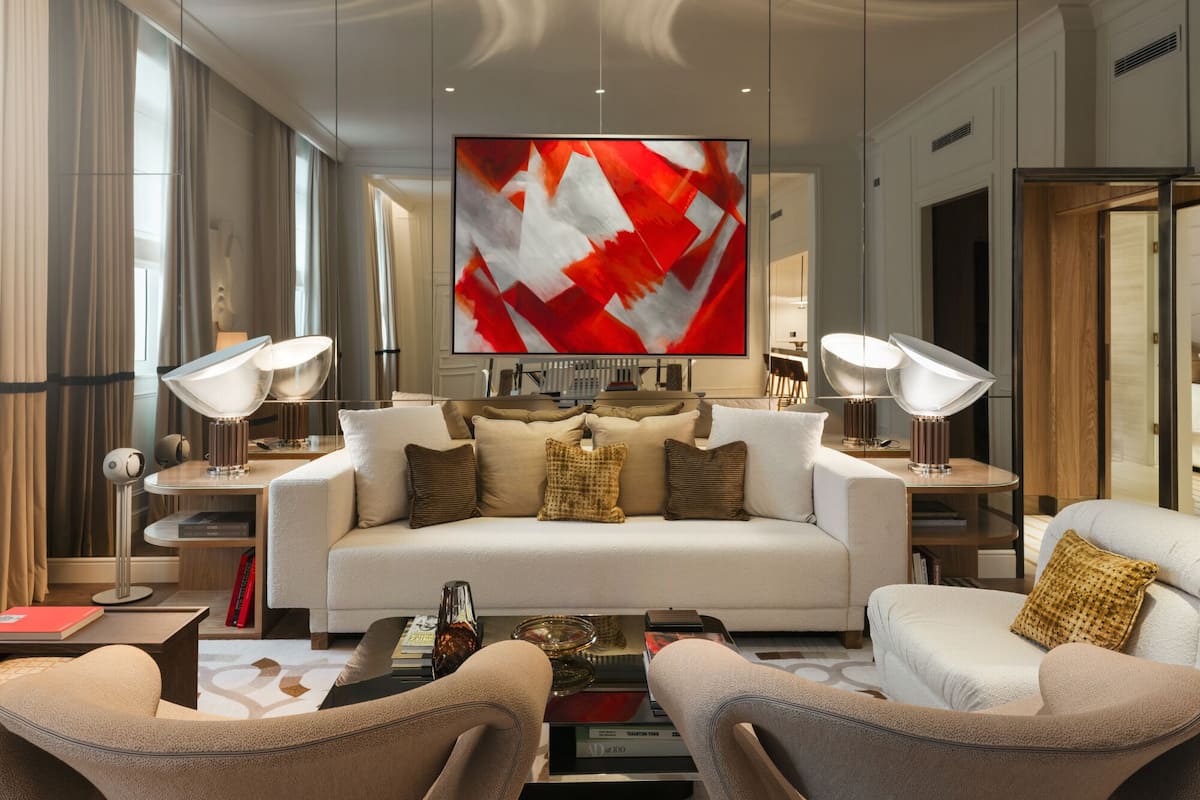 Opera Suite | Living area | 45-inch TV with cable channels, iPod dock