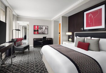 Premium bedding, down comforters, pillowtop beds, minibar at Sofitel Washington DC Lafayette Square