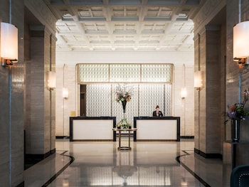 Hotel entrance and lobby at Sofitel Washington DC Lafayette Square