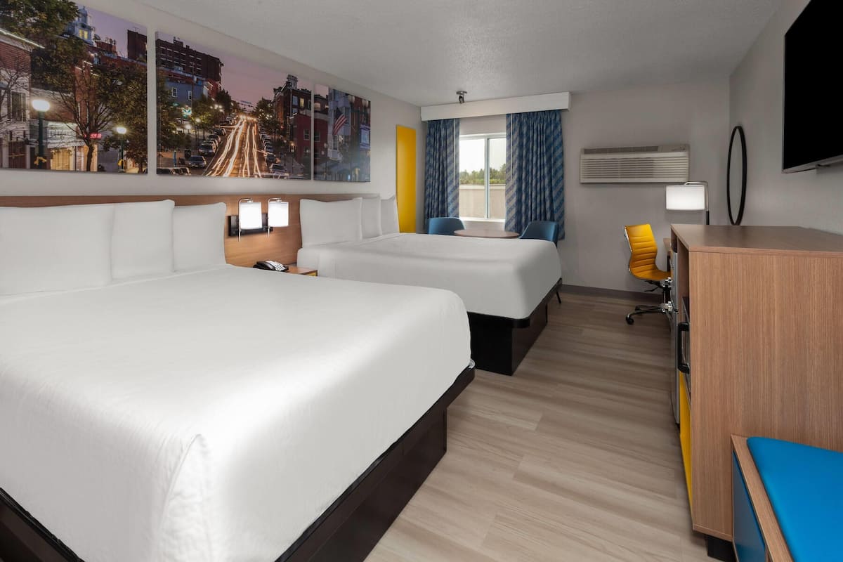 Standard Room, 2 Queen Beds, Non Smoking | Individually furnished, desk, blackout curtains, iron/ironing board