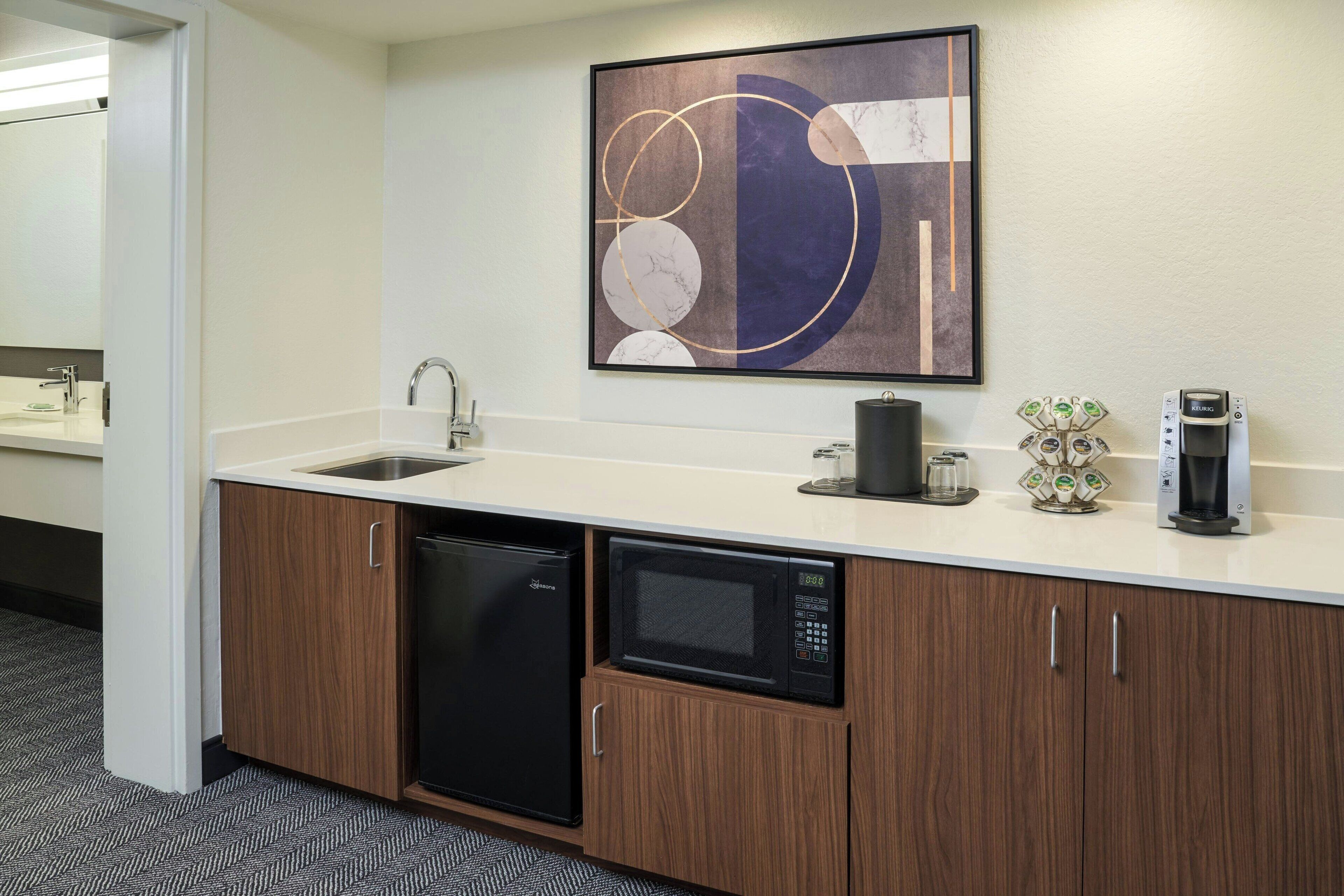 suite, 1 king bed with sofa bed, non smoking | premium bedding, desk, laptop workspace, blackout curtains