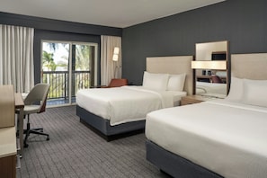 Room, 2 Queen Beds, Non Smoking, Balcony | Premium bedding, desk, laptop workspace, blackout curtains