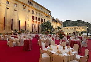 Outdoor banquet area