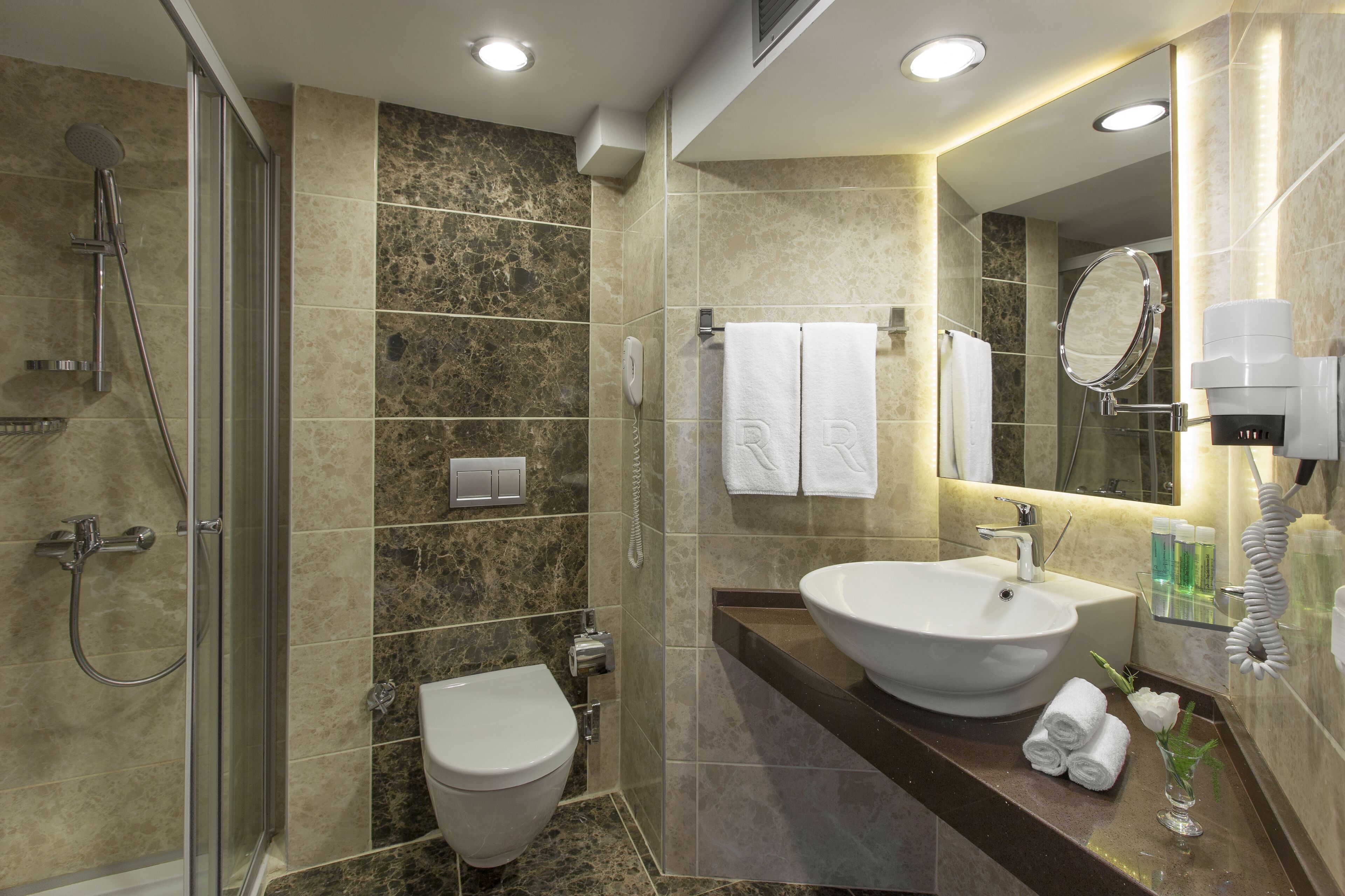 Bathroom | Shower, free toiletries, hair dryer, towels