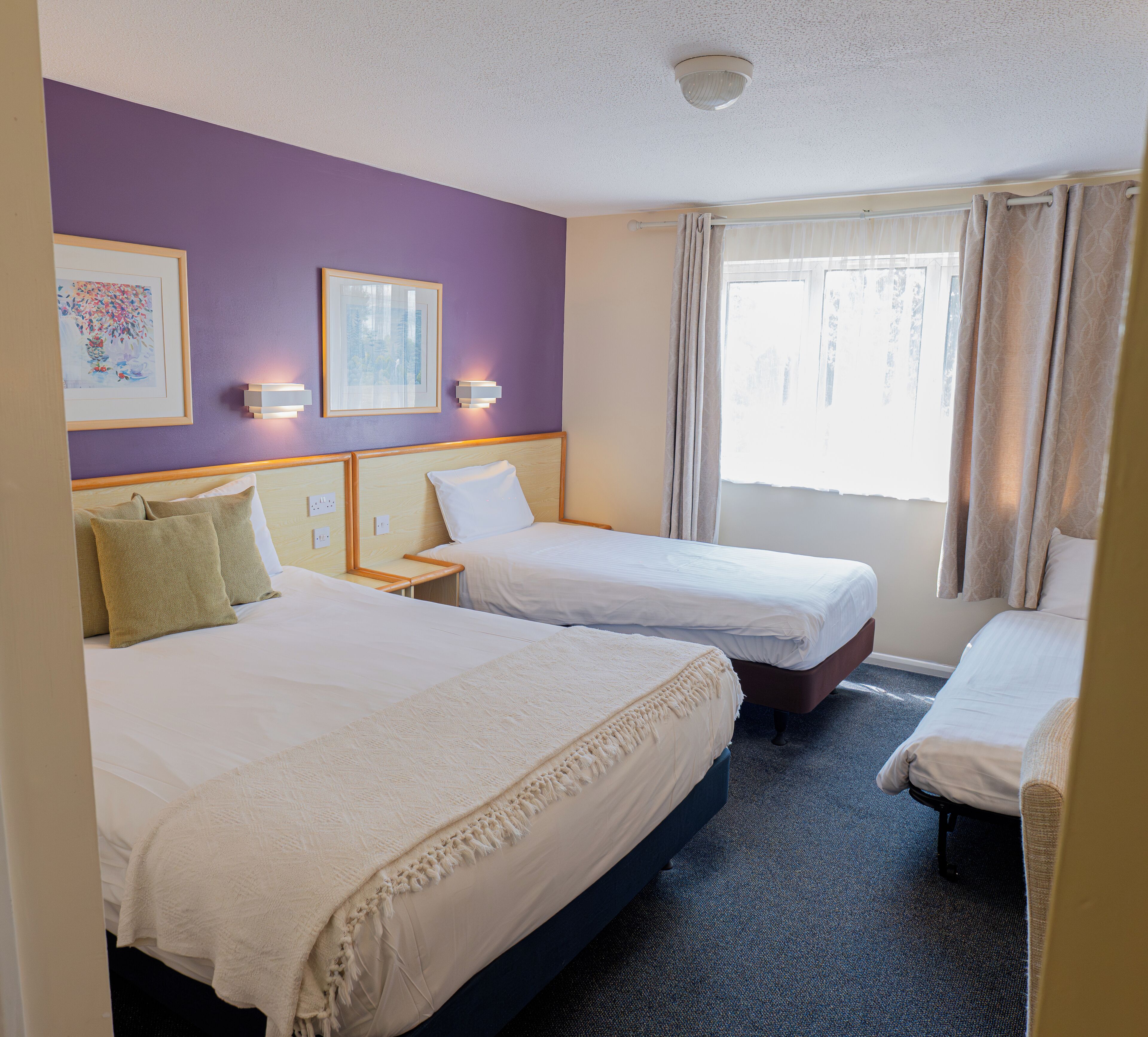 Roupas de cama premium, camas Select Comfort, cofres nos quartos