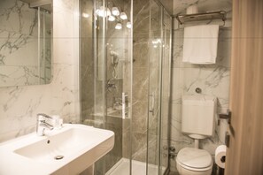 Free toiletries, hair dryer, bidet, towels