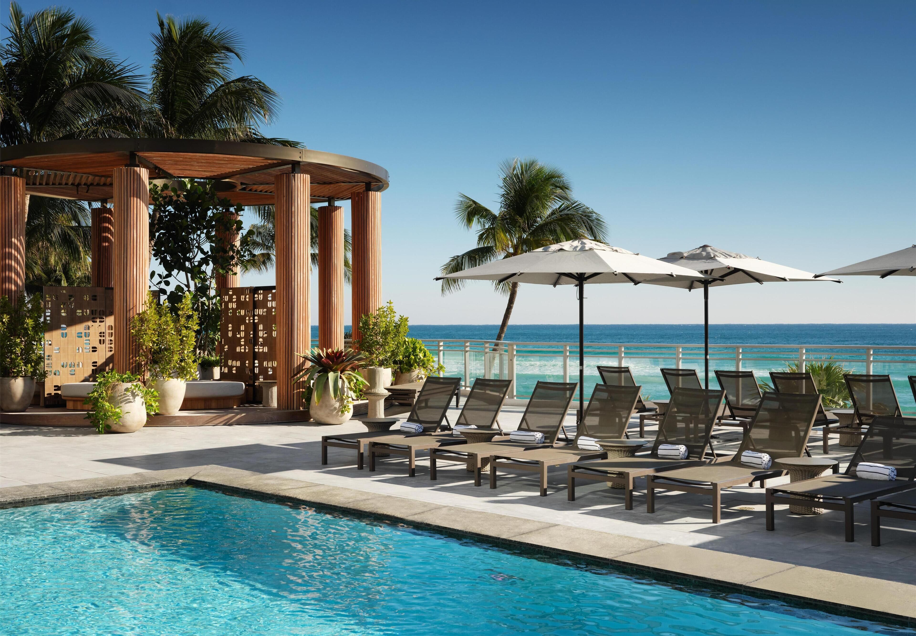 Outdoor pool, open 7:00 AM to 7:00 PM, pool cabanas (surcharge)