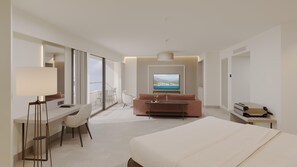 Grand Family Room | أغطية فراش متميزة وعناصر مجانية داخل الميني بار وخزنة داخل الغرفة