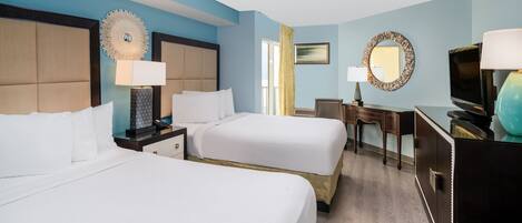 Individually decorated, individually furnished, desk, iron/ironing board