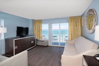 32-inch flat-screen TV with cable channels, TV at Palette Resort Myrtle Beach