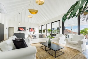 Royal Suite, 4 Bedrooms, Private Pool | Living area | TV