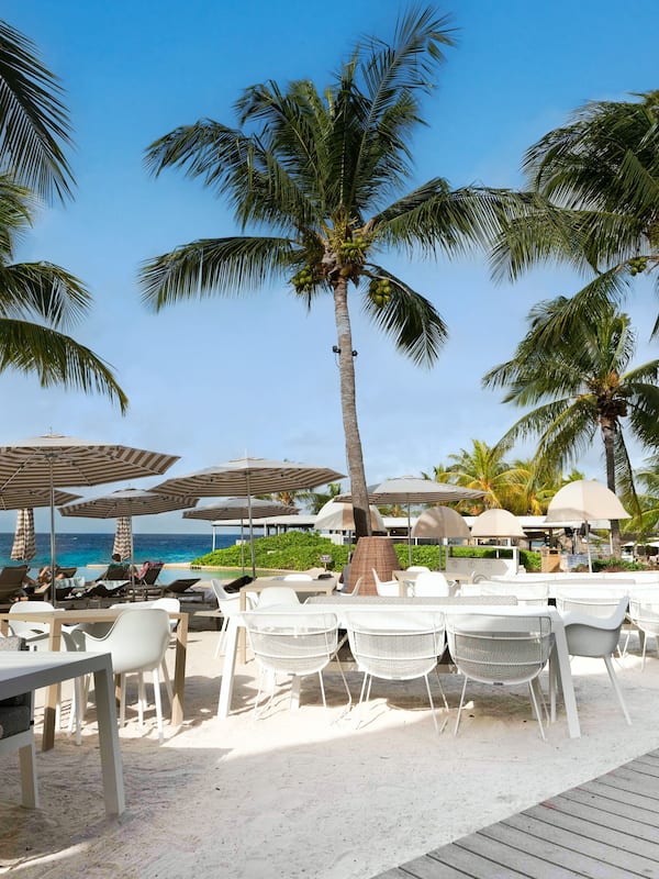 Breakfast, lunch, dinner served; international cuisine, pool views