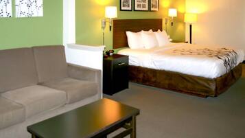 Desk, blackout drapes, iron/ironing board, free cribs/infant beds