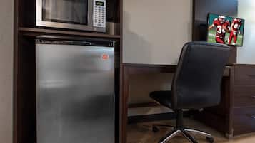 In-room safe, desk, laptop workspace, blackout curtains