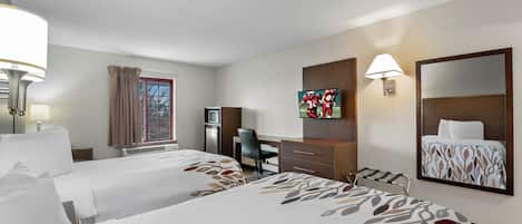Deluxe Room, 2 Double Beds, Non Smoking (First Floor) | In-room safe, desk, laptop workspace, blackout drapes