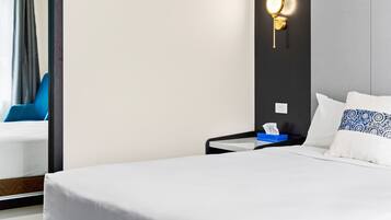 Premium bedding, individually decorated, individually furnished, desk