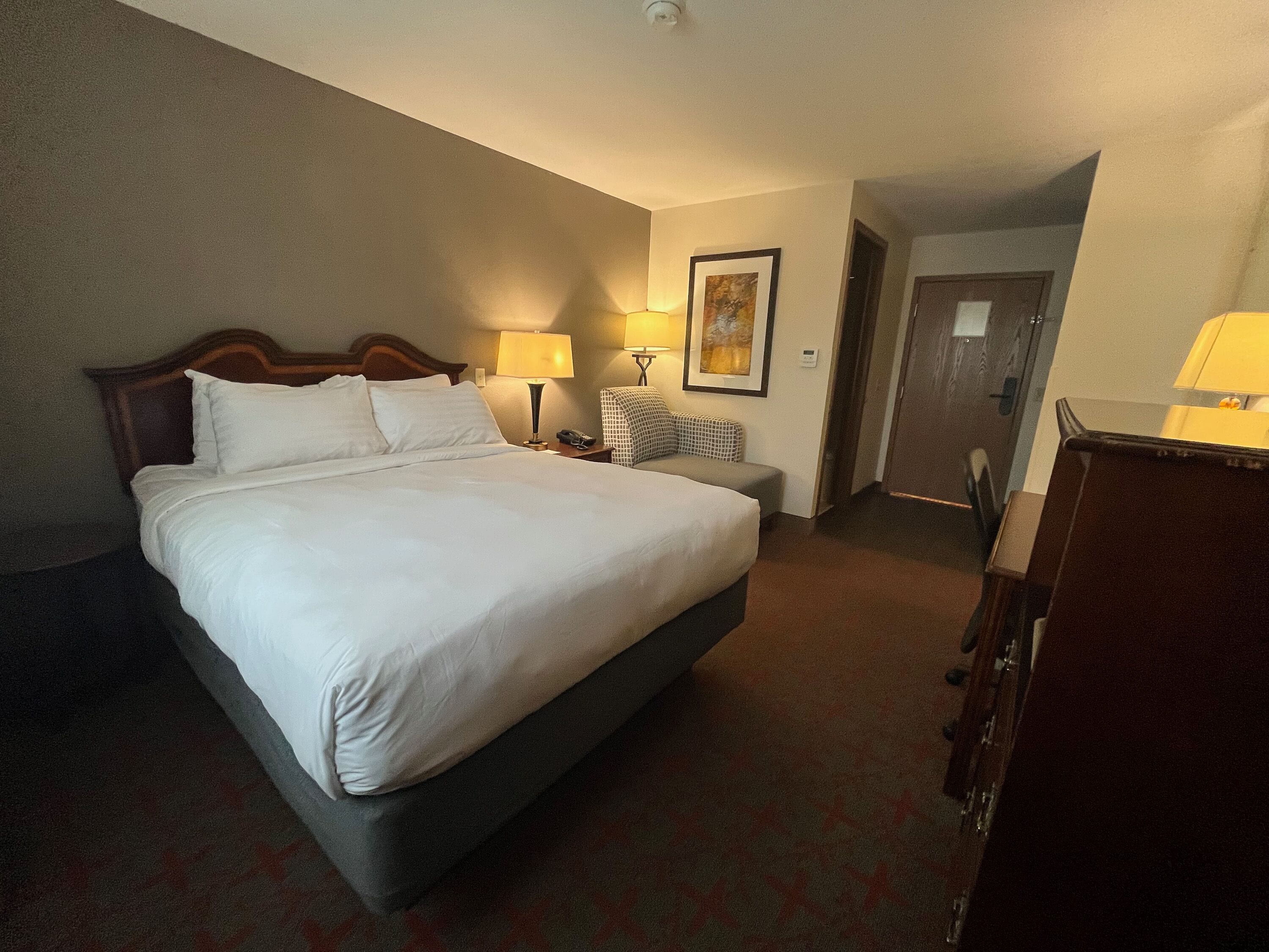 1 bedroom, desk, laptop workspace, blackout curtains