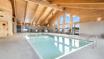 Indoor pool, open 6:00 AM to 11:00 PM, sun loungers